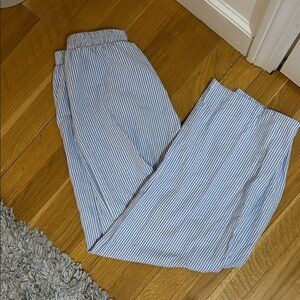 Blue and White Striped Pants